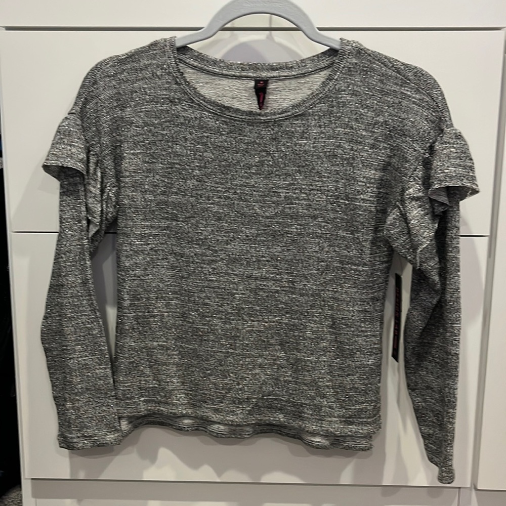 Grey silver and black sparkle sweater Girls